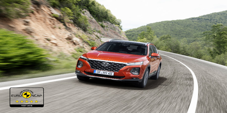Το νέο Hyundai Santa Fe απέσπασε την υψηλότερη δυνατή βαθμολογία  στις δοκιμές ασφαλείας Euro NCAP